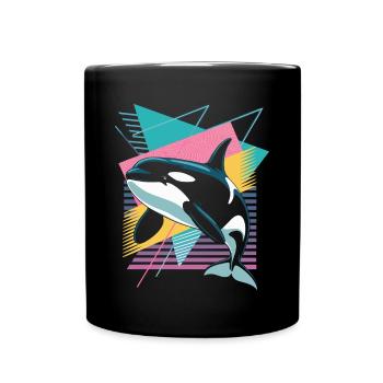Orka Killerwal Schwertwal Orca - Tasse einfarbig - Schwarz - Vorne