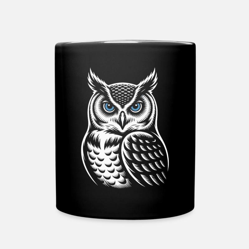 Eule - Tasse einfarbig - Schwarz