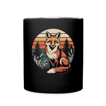 Fox Forest Nature - Full Colour Mug - black - Front