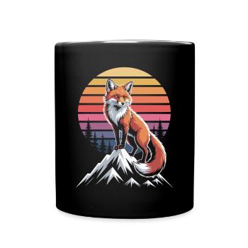 Fox Forest Nature - Full Colour Mug - black - Front