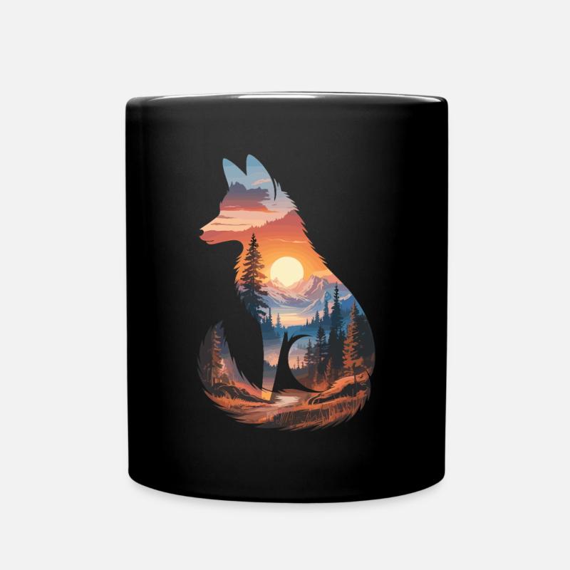 Fuchs Waldtier Natur - Tasse einfarbig - Schwarz
