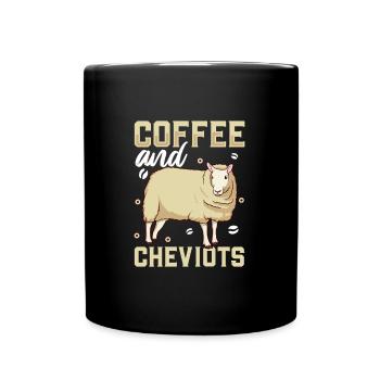 Kaffee und Cheviot-Schaf - Tasse einfarbig - Schwarz - Vorne