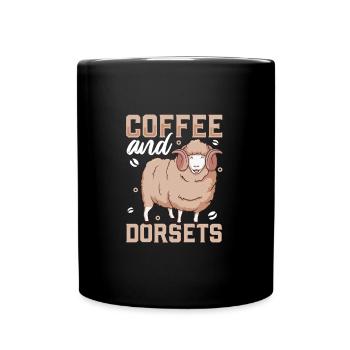 Kaffee und Dorset-Fleischschaf - Tasse einfarbig - Schwarz - Vorne