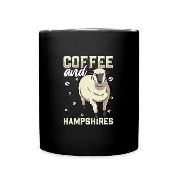 Kaffee und Hampshire-Schaf - Tasse einfarbig - Schwarz - Vorne