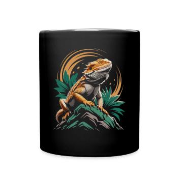 dragon barbu reptile lézard - Mug uni - noir - Devant