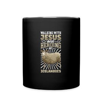 Jésus et les brebis - Brebis islandaises - Mug uni - noir - Devant
