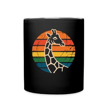 Safari animalier vintage du zoo des girafes - Mug uni - noir - Devant