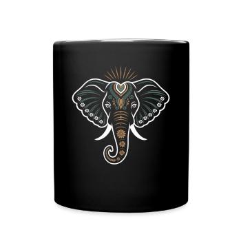 Elefant - Tasse einfarbig - Schwarz - Vorne