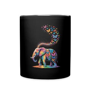 Elefant - Tasse einfarbig - Schwarz - Vorne