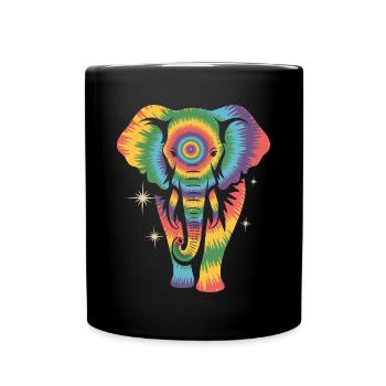 Elefant - Tasse einfarbig - Schwarz - Vorne