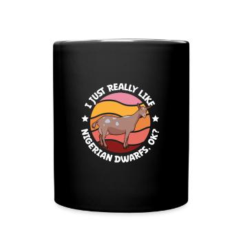 Ich liebe meine Afrikanische Zwergziege - Tasse einfarbig - Schwarz - Vorne