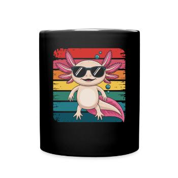 Axolotl avec lunettes de soleil - Mug uni - noir - Devant