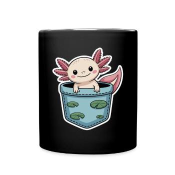 Axolotl mignon - Mug uni - noir - Devant