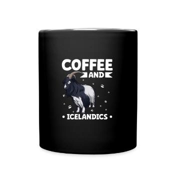 Café et chèvre islandaise - Mug uni - noir - Devant