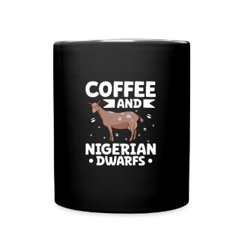 Kaffee und Afrikanische Zwergziege - Tasse einfarbig - Schwarz - Vorne