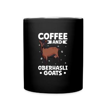 Kaffee und Oberhasli - Tasse einfarbig - Schwarz - Vorne