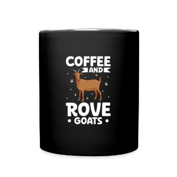 Kaffee und Roveziege - Tasse einfarbig - Schwarz - Vorne