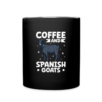 Kaffee und Spanische Ziege - Tasse einfarbig - Schwarz - Vorne