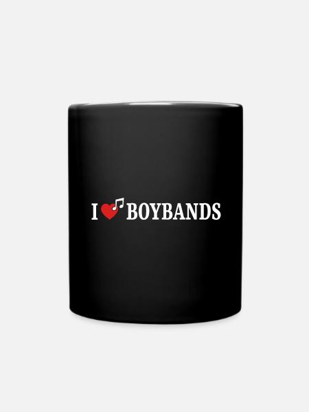 I Love Boybands Funny Fangirl Concert - Ensfarget kopp - svart