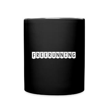 T-Shirt Freerunning - Tasse einfarbig - Schwarz - Vorne