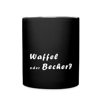 Eisdiele - Waffel oder Becher für's Eis - Tasse einfarbig - Schwarz - Vorne