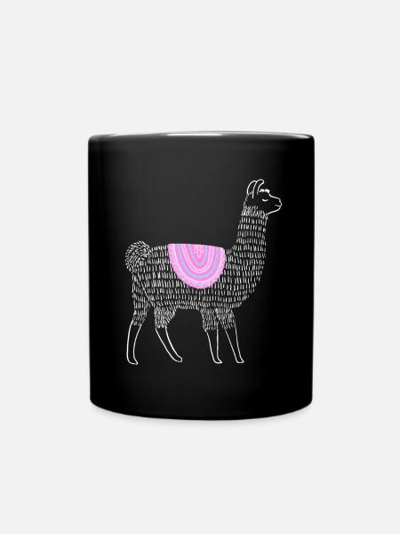 Boho Lama - Tasse einfarbig - Schwarz