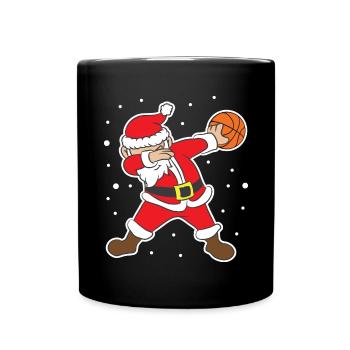 Idée de cadeau de Noël Noël Santa Basketball - Mug uni - noir - Devant