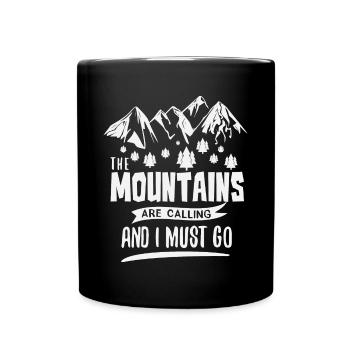 Montagnes Chemise Montagnes Appel Doit partir! Cadeau - Mug uni - noir - Devant