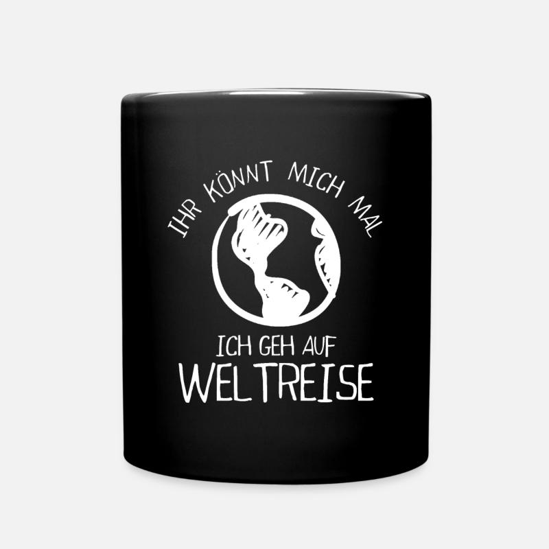 Weltreise - Tasse einfarbig - Schwarz