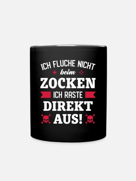 ICH FLUCHE NICHT - ICH RASTE AUS | ZOCKEN - Tasse einfarbig - Schwarz