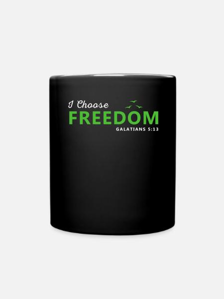 J'ai choisi la liberté - Verset de la Bible - Chrétien - Mug uni - noir