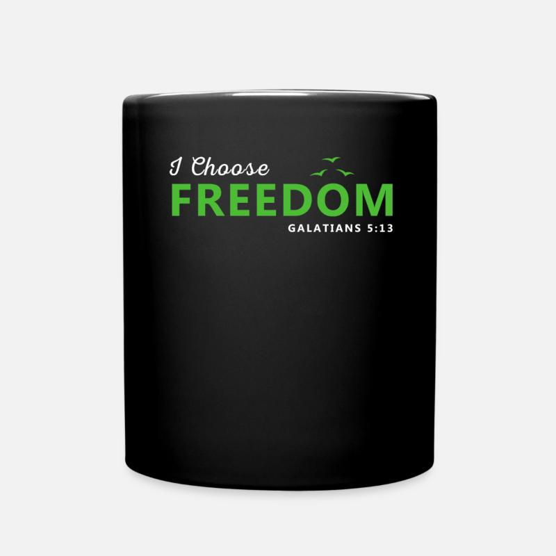 J'ai choisi la liberté - Verset de la Bible - Chrétien - Mug uni - noir