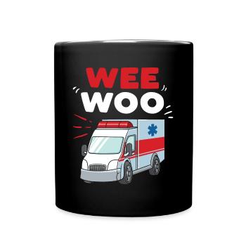 Wee Woo Ambulance Sanitäter Emergency Medic Geschenk - Tasse einfarbig - Schwarz - Vorne