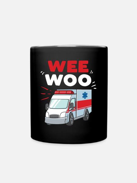 Wee Woo Ambulance Sanitäter Emergency Medic Geschenk - Tasse einfarbig - Schwarz