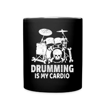 Trommeln ist mein Cardio Drummer Drum Player Geschenk - Tasse einfarbig - Schwarz - Vorne