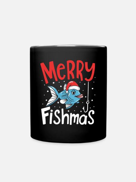 Frohe Fishmas Angeln Weihnachten Fischer Weihnachten - Tasse einfarbig - Schwarz