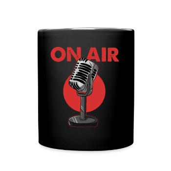 On Air Podcast Mikrofon Radio Show Host Musik DJ - Tasse einfarbig - Schwarz - Vorne
