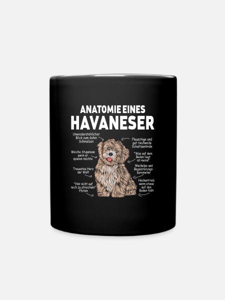 Anatomie eines Havaneser - Tasse einfarbig - Schwarz