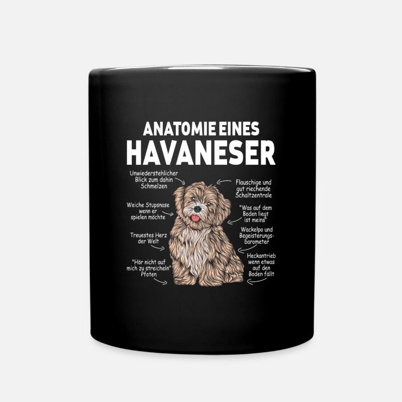 Anatomie eines Havaneser - Tasse einfarbig - Schwarz