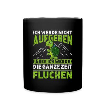 Ich werde nicht aufgeben aber fluchen Joggen - Tasse einfarbig - Schwarz - Vorne