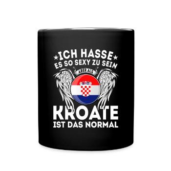 Kroatien kroatische Flagge - Tasse einfarbig - Schwarz - Vorne