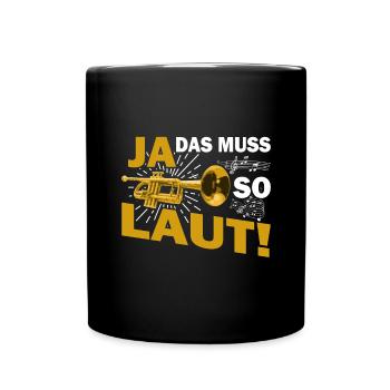 Trompete - Tasse einfarbig - Schwarz - Vorne