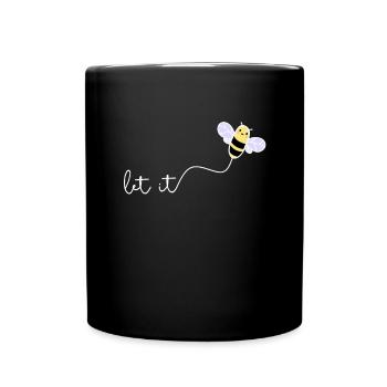 LET IT BEE - Umweltschutz BIENE Imker Wortspiel - Tasse einfarbig - Schwarz - Vorne