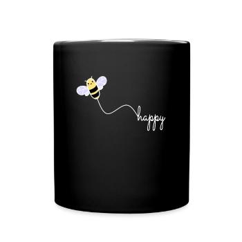 BEE HAPPY - Happy Protection de l’environnement BEE Wordplay - Mug uni - noir - Devant