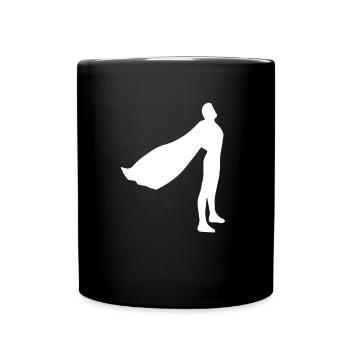 SUPERHERO - Super Papa Held Vater Dad Vatertag - Tasse einfarbig - Schwarz - Vorne