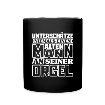 Orgel Orgelspieler Organist Kirchenmusik - Tasse einfarbig - Schwarz - Vorne
