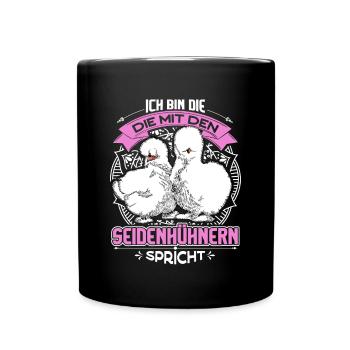 Seidenhühner japanisches Seidenhuhn Hühnerhalter - Tasse einfarbig - Schwarz - Vorne
