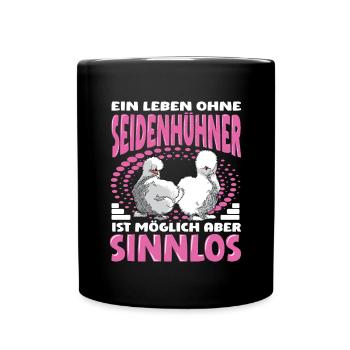 Seidenhühner japanisches Seidenhuhn Hühnerhalter - Tasse einfarbig - Schwarz - Vorne