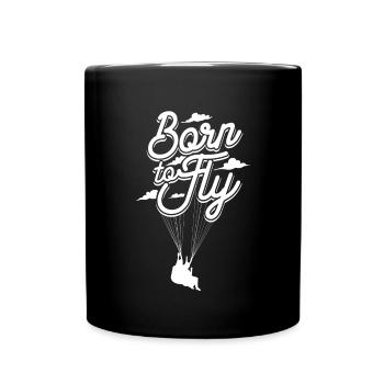 Paragliding Gleitschirm Pilot Paragleiter - Tasse einfarbig - Schwarz - Vorne