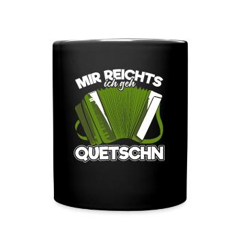 Quetschn Steirische Harmonika Volksmusik - Tasse einfarbig - Schwarz - Vorne